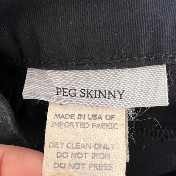 PAIGE Peg Skinny Coated Jeans in Pandora Black Size 29 - Picture 7 of 13